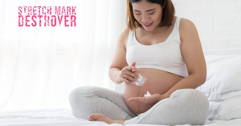 young woman removing stretch marks