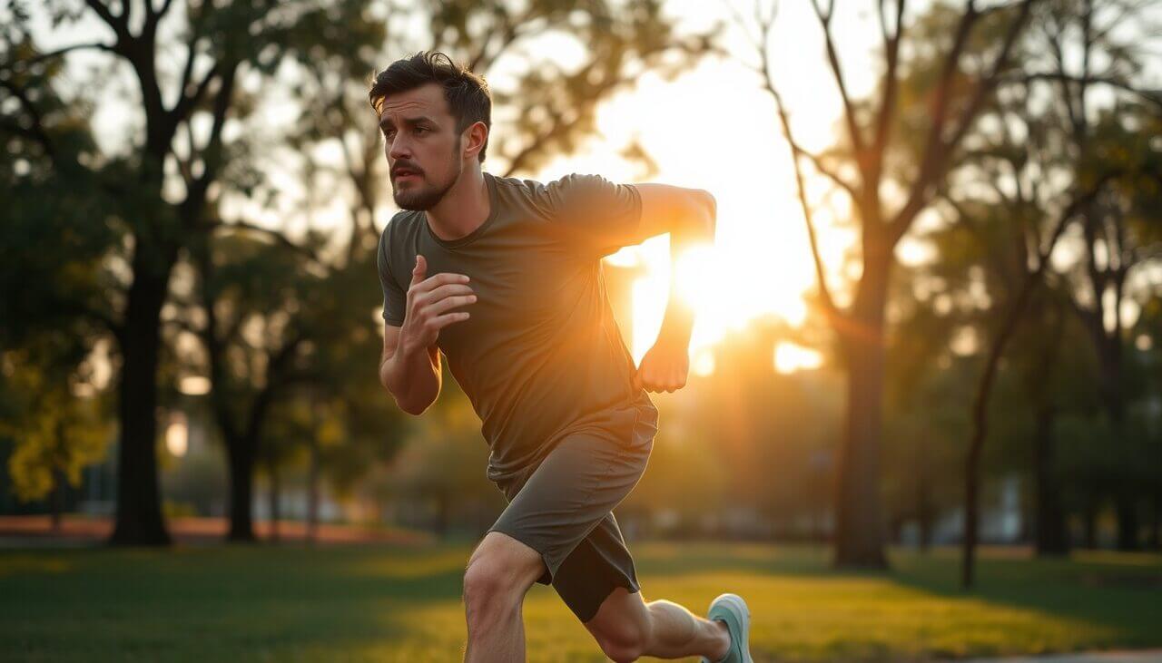 man engaging in an outdoor workout